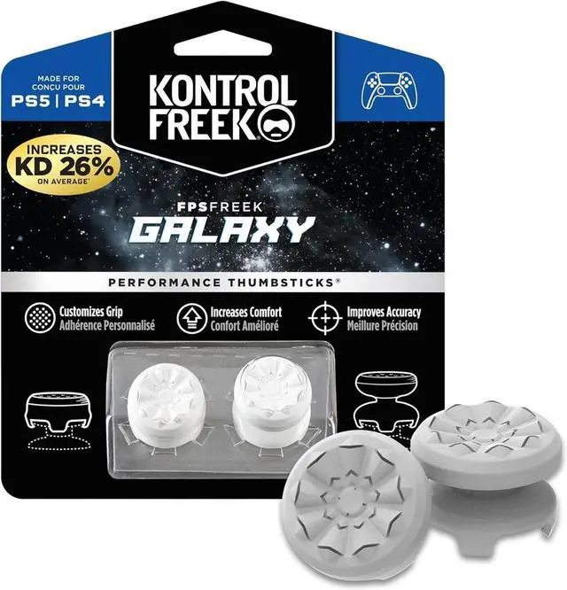 Main image of KontrolFreek FPS Freek Galaxy White for PS4 and PS5 | Performance Thumbsticks | 1 High-Rise, 1 Mid-Rise | white