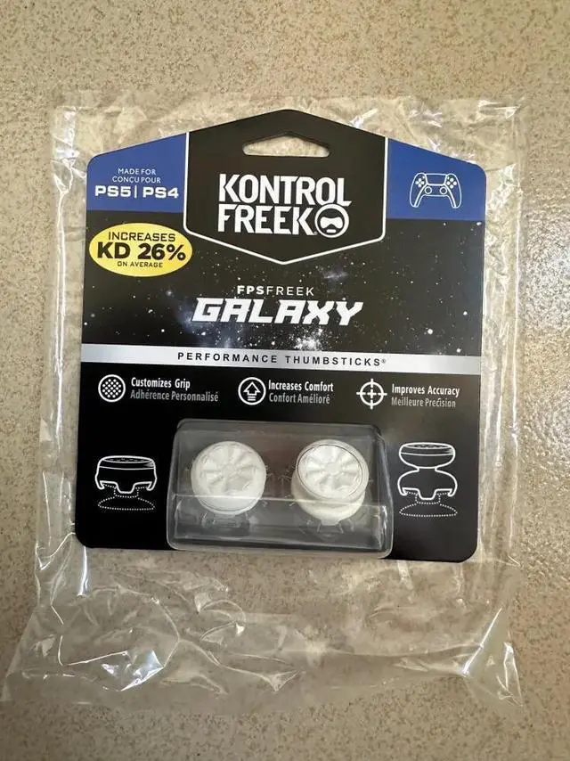 Alt view image 6 of 6 - KontrolFreek FPS Freek Galaxy White for PS4 and PS5 | Performance Thumbsticks | 1 High-Rise, 1 Mid-Rise | white