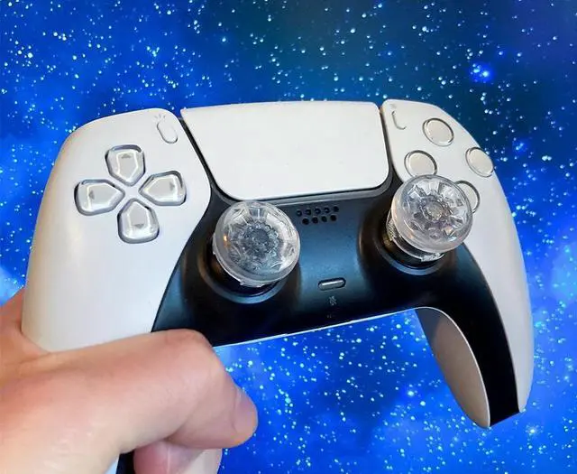 Alt view image 4 of 7 - KontrolFreek FPS Freek Crystal Galaxy for PS4 and PS5 | Performance Thumbsticks | 1 High-Rise, 1 Mid-Rise | Crystal