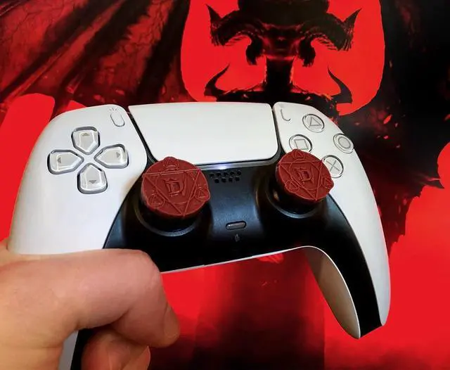 Alt view image 6 of 6 - KontrolFreek FPS Freek Diablo IV for PS4 and PS5 | Performance Thumbsticks | 1 Low-Rise, 1 Low-Rise | Diablo IV Red