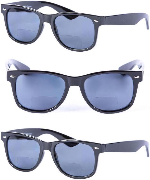 Classic Style Full Lens (No Bifocal) Reading Sunglasses for Men and Women  +1.50 Black 