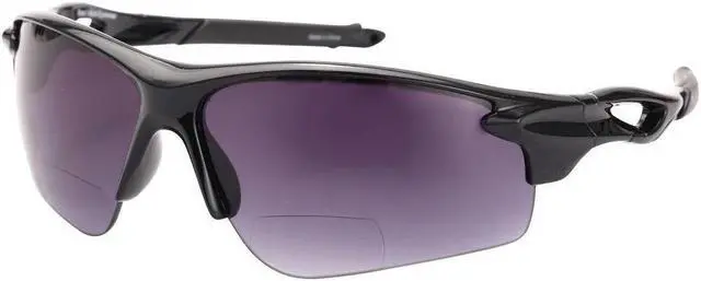 Alt view image 2 of 4 - "The Athlete" 2 Pair of Precision Sport Wrap Bifocal Unisex Reading Sunglasses +2.00 Black