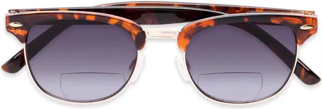 Alt view image 3 of 5 - "The Executive" 3 Pair of Classic Semi-Rimless Bifocal Reading Sunglasses +2.00 Tortoise