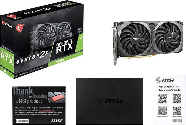 Alt view image 5 of 7 - MSI Gaming GeForce RTX 3060 12GB 15 Gbps GDRR6 192-Bit HDMI/DP PCIe 4 Torx Twin Fan Ampere OC Graphics Card (RTX 3060 Ventus 2X 12G OC)