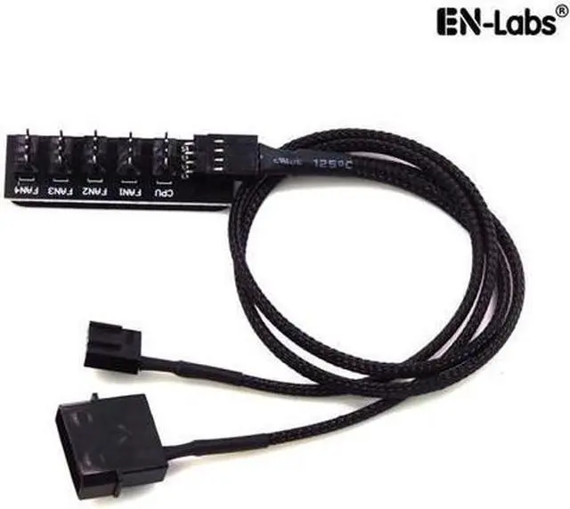 Alt view image 2 of 5 - 1 to 5 Ports 4 pin PWM Fan Hub Splitter - PWM Regulator 12V CPU Cooler / Case / Chasis Cooling Fan Power Cable Adapter Power By PSU Molex 4pin(12V ),40CM Power Cable included