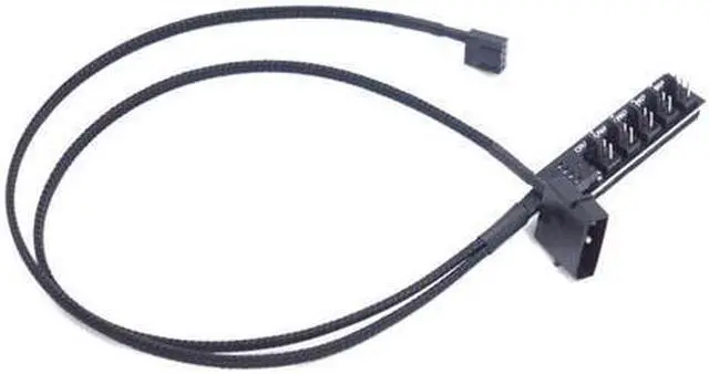 Alt view image 3 of 5 - 1 to 5 Ports 4 pin PWM Fan Hub Splitter - PWM Regulator 12V CPU Cooler / Case / Chasis Cooling Fan Power Cable Adapter Power By PSU Molex 4pin(12V ),40CM Power Cable included