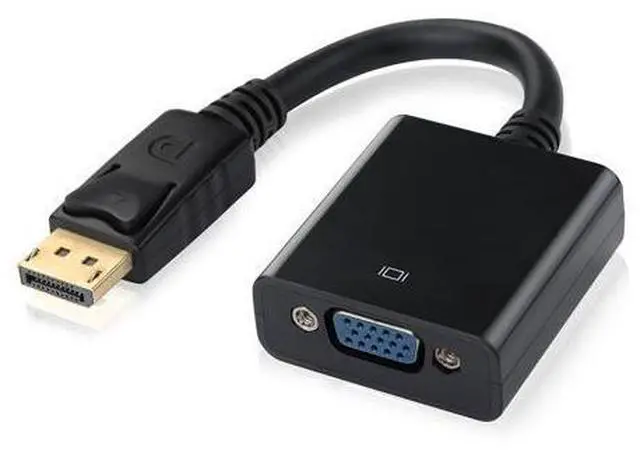 Main image of Black 1080P 20 Pin DP DisplayPort Male To 15 Pin VGA Female Adapter Cable Converter for Macbook, ThinkPad, PC, Laptop, Digital Monitor, Projector, Computers
