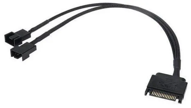 Alt view image 3 of 5 - EN-Labs SATA to 3 Pin 4 Pin Fan Sleeved Power Splitter Cable Adapter,15Pin SATA to 2 x TX3 / TX4 (PWM) 12V PC Case Fan Cooler Y Splitter Power Extension Cord - 10 Inch,Black