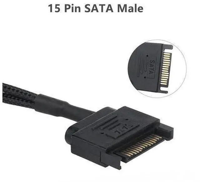 Alt view image 4 of 5 - EN-Labs SATA to 3 Pin 4 Pin Fan Sleeved Power Splitter Cable Adapter,15Pin SATA to 2 x TX3 / TX4 (PWM) 12V PC Case Fan Cooler Y Splitter Power Extension Cord - 10 Inch,Black