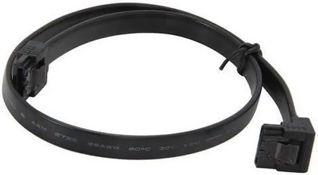 Main image of 18 inch SATA3 SATA III 6Gb/s Serial ATA DATA cable w/ latch Locking (90 Degree to 180 Degree) for Hard Drive Disk HDD / SSD - Black