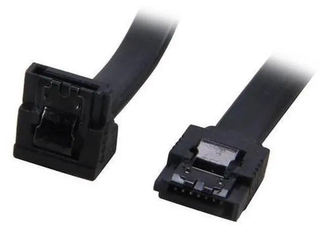 Alt view image 2 of 2 - 18 inch SATA3 SATA III 6Gb/s Serial ATA DATA cable w/ latch Locking (90 Degree to 180 Degree) for Hard Drive Disk HDD / SSD - Black