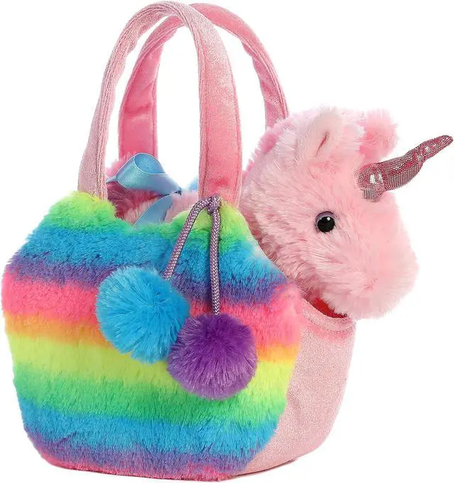 Alt view image 8 of 9 - Aurora® - Small Multi-Color Fancy Pals - 7" Rainbow Unicorn - Fashionable Stuffed Animal