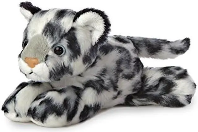 Alt view image 7 of 7 - Aurora® - Small Gray Mini Flopsie - 8" Snow Leopard - Adorable Stuffed Animal