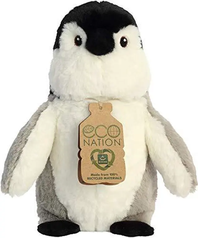 Alt view image 7 of 7 - Aurora® - Medium Gray Eco Nation - 9.5" Penguin - Eco-Friendly Stuffed Animal