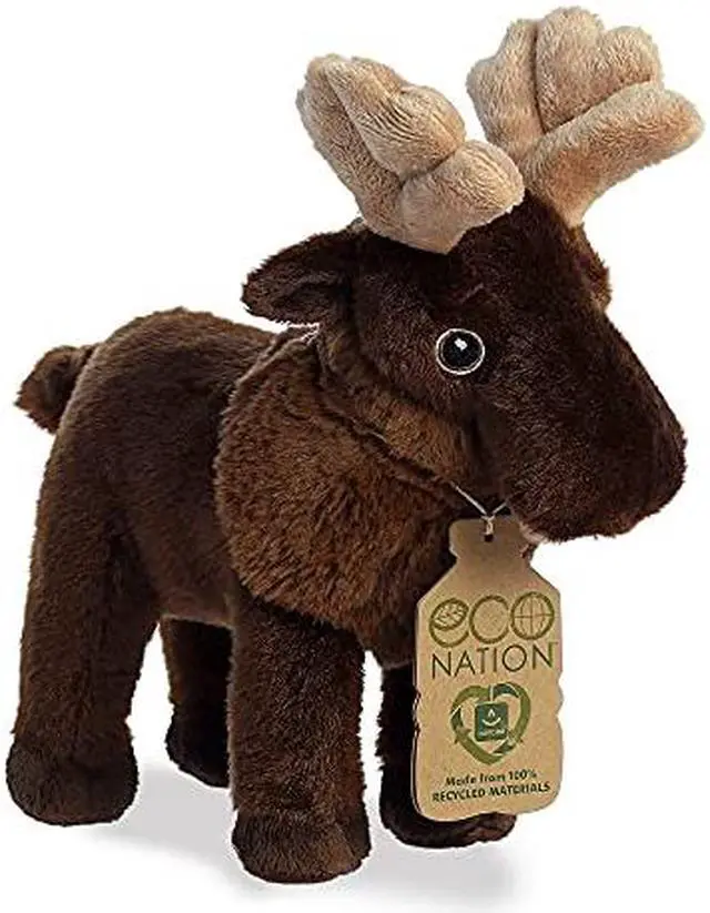 Alt view image 6 of 6 - Aurora® - Medium Brown Eco Nation - 10" Moose - Eco-Friendly Stuffed Animal