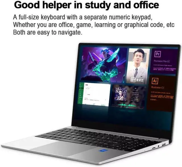 Alt view image 4 of 7 - ZSCMALLS [Intel Core i7] 3 Years Warranty 2020 Laptop Windows 10 RAM8G SSD 15.6 inch Narrow-Frame Metal Silver Backlit Keyboard Game Book Student Office Business 512 GB