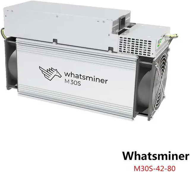 Main image of Whatsminer M31S from MicroBT mining SHA-256 algorithm with a maximum hashrate of 80Th/s for a power consumption of 3360W Shipping 5-9 days
