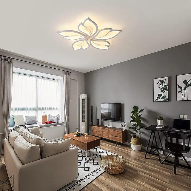 Modern Ceiling Light,23.6” Dimmable LED Chandelier Flush Mount ...