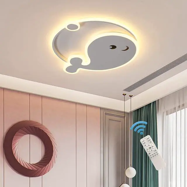 Main image of LED Ceiling Light Dimmable,45W Modern Flush Mount Ceiling Lamps with Remote,LED Cartoon Dolphin Creative Chandelier Lighting for Children's Room Bedroom Living Room Study