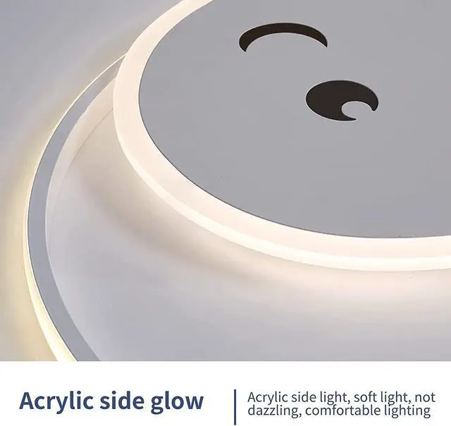 Alt view image 5 of 7 - LED Ceiling Light Dimmable,45W Modern Flush Mount Ceiling Lamps with Remote,LED Cartoon Dolphin Creative Chandelier Lighting for Children's Room Bedroom Living Room Study