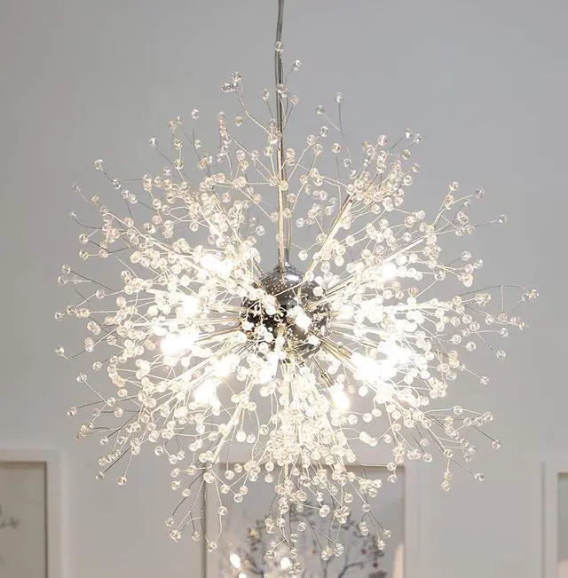 Main image of Chandeliers Firework LED Light Stainless Steel Crystal Pendant Lighting Ceiling Light Fixtures Chandeliers Lighting,Dia 23.5 inch