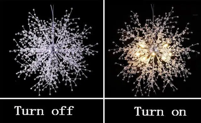 Alt view image 5 of 7 - Chandeliers Firework LED Light Stainless Steel Crystal Pendant Lighting Ceiling Light Fixtures Chandeliers Lighting,Dia 23.5 inch
