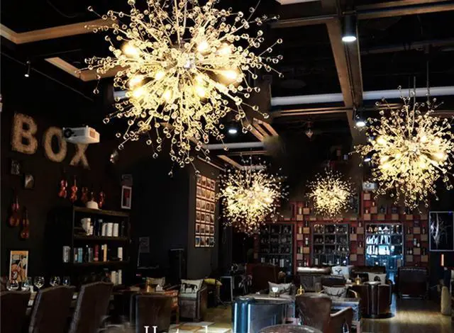 Alt view image 7 of 7 - Chandeliers Firework LED Light Stainless Steel Crystal Pendant Lighting Ceiling Light Fixtures Chandeliers Lighting,Dia 23.5 inch