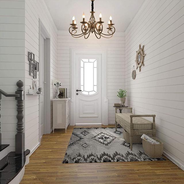Alt view image 4 of 7 - Rustic Chandeliers,8 Lights Candle French Country Chandelier,Vintage Iron Pendant Light Fixture Hanging Light for Farmhouse,Kitchen Island,Dining Room,Bedroom