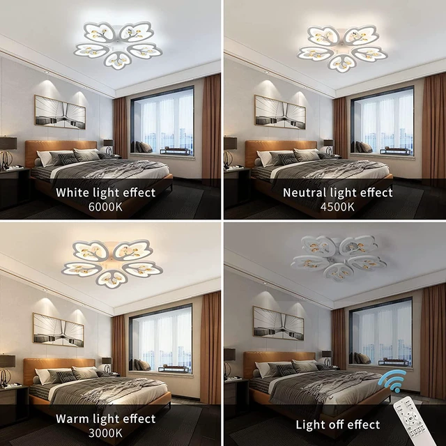Garwarm Modern LED Ceiling Lights Dimmable Flush Mount Chandeliers ...