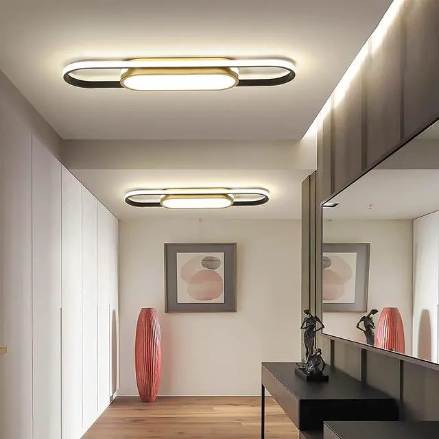 Alt view image 2 of 7 - Garwarm Modern LED Flush Mount Ceiling Lights Dimmable LED Ceiling Lamp with Remote Control 2.3ft Acrylic Linear Ceiling Lighting Fixtures for Living Room Kitchen Dining Room Bedroom (40W/3000-6500K)