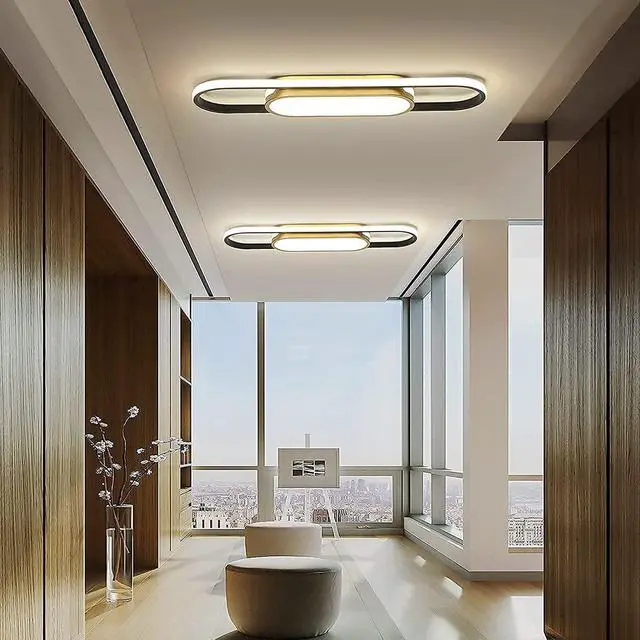Alt view image 4 of 7 - Garwarm Modern LED Flush Mount Ceiling Lights Dimmable LED Ceiling Lamp with Remote Control 2.3ft Acrylic Linear Ceiling Lighting Fixtures for Living Room Kitchen Dining Room Bedroom (40W/3000-6500K)