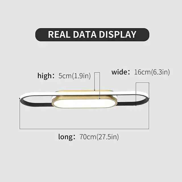 Alt view image 7 of 7 - Garwarm Modern LED Flush Mount Ceiling Lights Dimmable LED Ceiling Lamp with Remote Control 2.3ft Acrylic Linear Ceiling Lighting Fixtures for Living Room Kitchen Dining Room Bedroom (40W/3000-6500K)