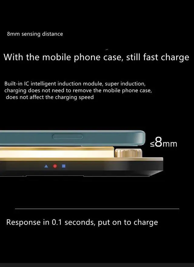 Alt view image 5 of 7 - STARNOONTEK  Four in-one desk lamp wireless charger, 15W fast charging, compatible with all Iphones, Android phones, iWatch Series, AirPods Black