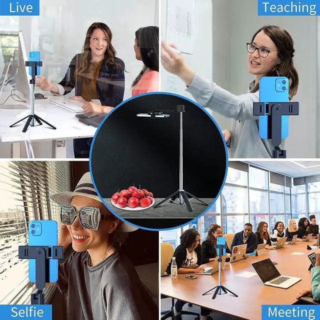 Alt view image 4 of 6 - STARNOONTEK 40 Inch Aluminum Selfie Stick Tripod Quadrapod, Onboard Light, Wireless Bluetooth Remote, Extendable, 3 Light Modes, 9 Brightness Levels, Compatible with All iPhone & Android Devices