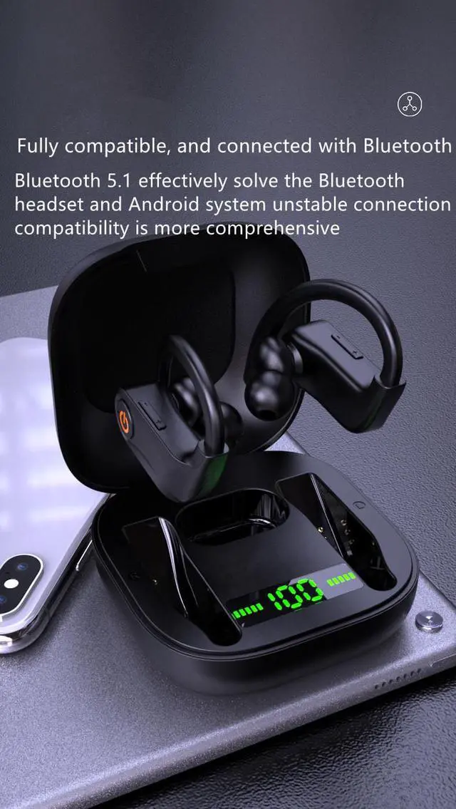 Alt view image 7 of 7 - STARNOONTEK Wireless Bluetooth headset in-ear TWS business movement noise reduction led digital display universal waterproof two ears