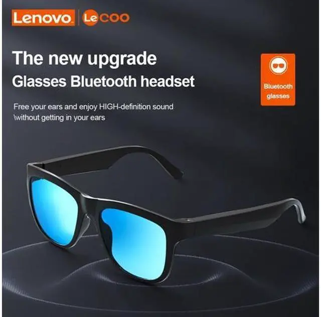 Alt view image 2 of 6 - STARNOONTEK Smart Glasses Sunglasses Smart Music Headphones Wireless Bluetooth Headphones Driving Glasses Earphone Call with HD Mic (Black Lens)