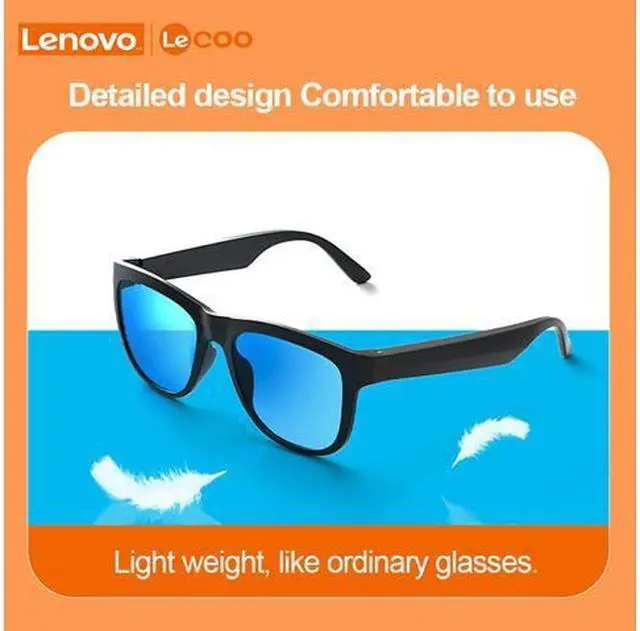 Alt view image 4 of 6 - STARNOONTEK Smart Glasses Sunglasses Smart Music Headphones Wireless Bluetooth Headphones Driving Glasses Earphone Call with HD Mic (Black Lens)