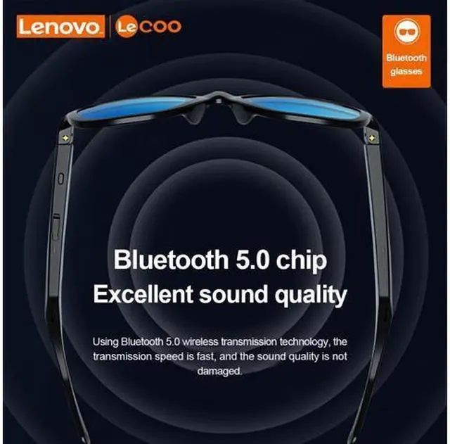 Alt view image 3 of 6 - STARNOONTEK Smart Glasses Sunglasses Smart Music Headphones Wireless Bluetooth Headphones Driving Glasses Earphone Call with HD Mic (Black Lens)