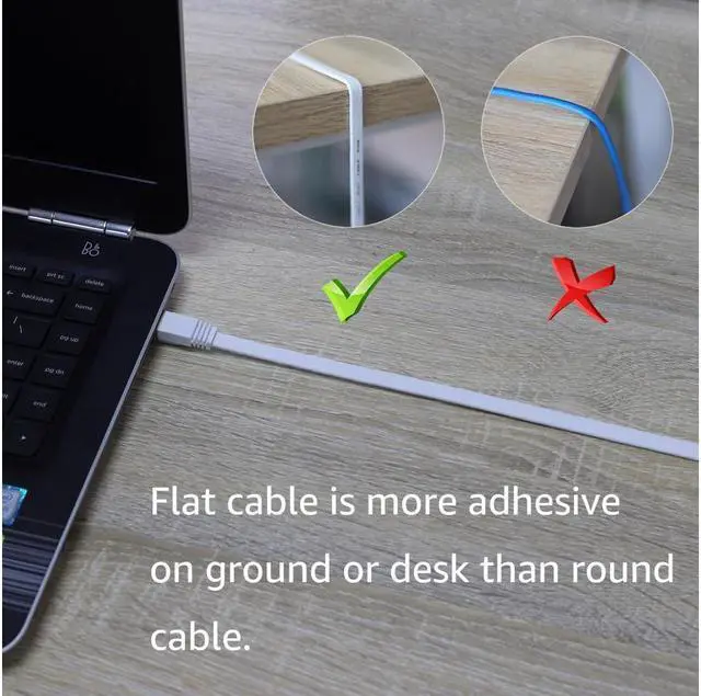 Alt view image 5 of 7 - STARNOONTEK Cat 8 Ethernet Cable 25 Ft White Flat 40Gbps High Speed Shielded RJ45 LAN Cable