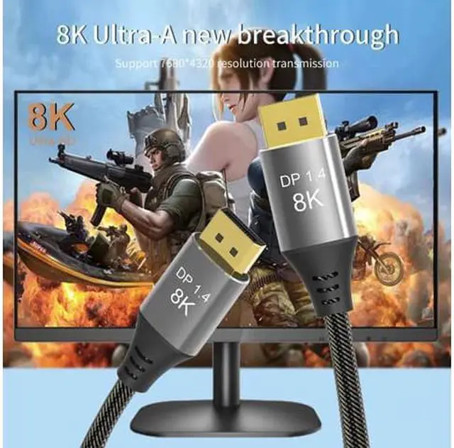 Alt view image 5 of 7 - [VESA Certified] Cable Matters10 ft DisplayPort Cable 1.4, Support 8K 60Hz, 4K 144Hz (DisplayPort 1.4 Cable) with FreeSync, G-SYNC and HDR for Gaming Monitor, PC, RTX 3080/3090, RX 6800/6900 10 ft.