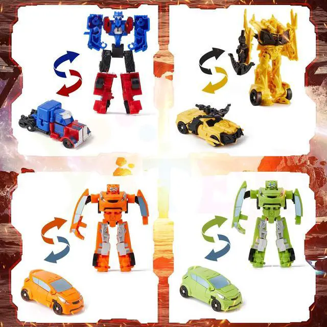 Alt view image 4 of 6 - vibebli 8 Pcs Car Robot Toys, 3.5 inch Small Deformation Robots,transformer, Mini Action Figures, Birthday Gifts