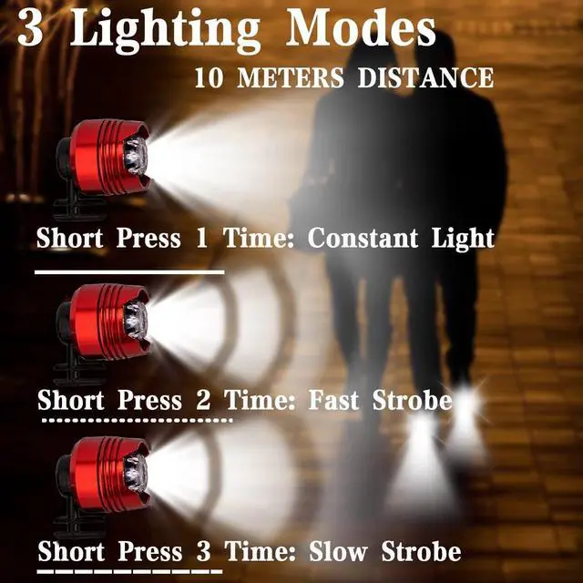 Alt view image 2 of 7 - Headlights for Crocs 2pcs,Flashlights Attachment for Crocs,Light Up Charms Accessories for Kids Adults Men Women,Clip on Clog Headlights for Crock Shoe,IPX5 Waterproof for Walking Camping Hiking Red