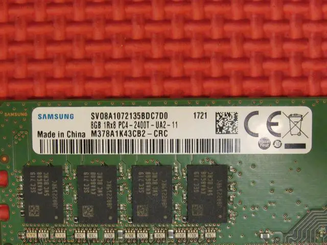 Alt view image 3 of 3 - 8Gb (1-Stick) Pc4-19200 Ddr4 2400 Desktop Pc Memory Ram M378a1k43cb2-Crc