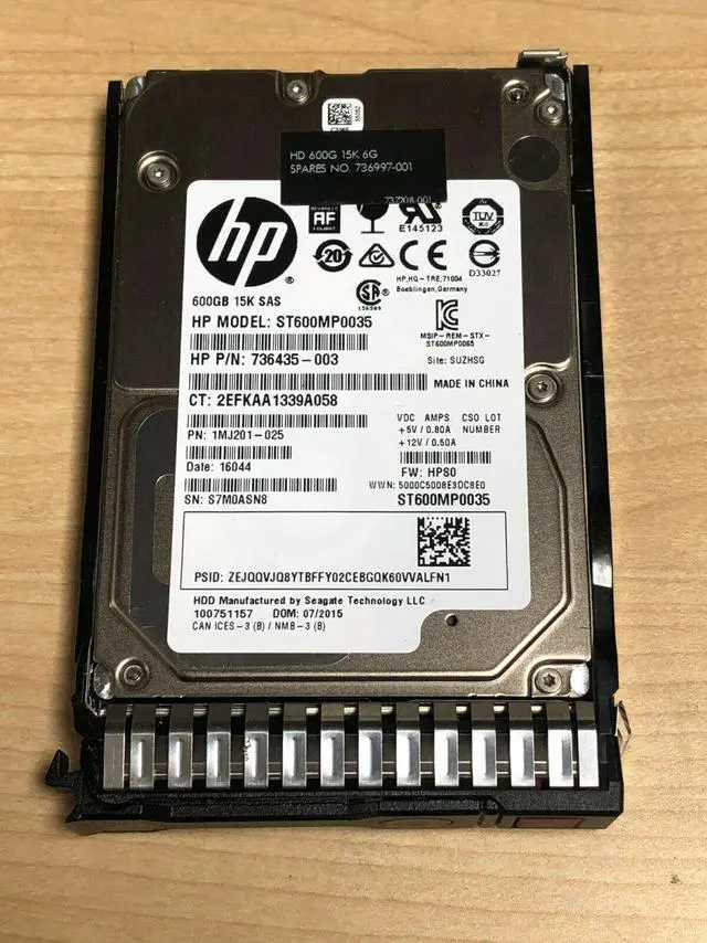 Main image of (NOT FOR HOME PC!) 736997-001 736435-003 HPE 600GB 15K 6G SFF 2.5" SAS HARD DRIVE