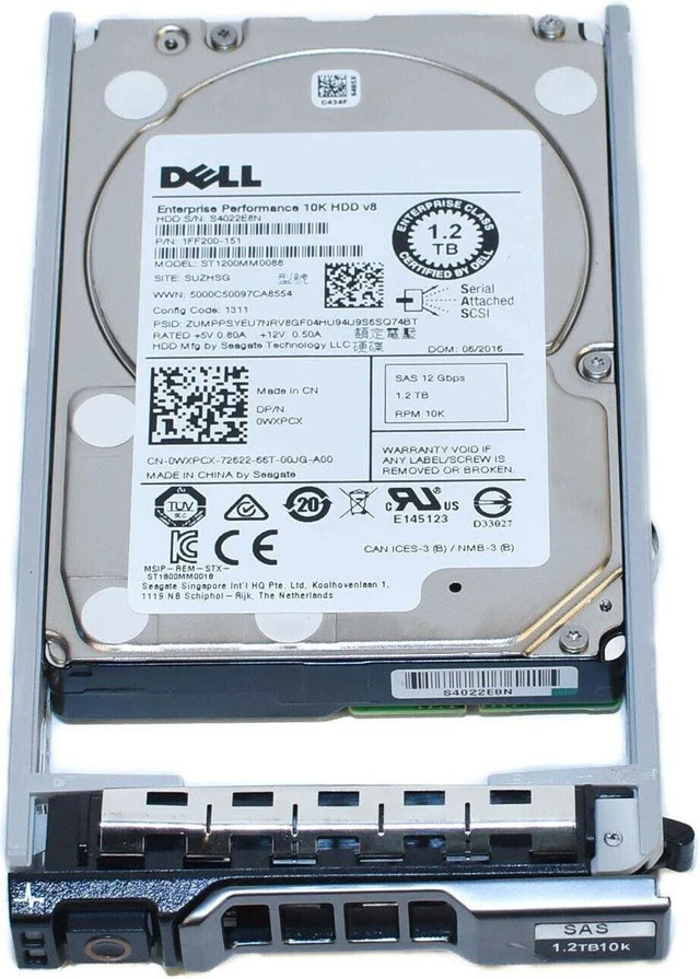 Main image of (NOT FOR HOME PC!) Dell WXPCX 1.2TB 10K SAS 12Gb/s 2.5in ENT Hard Drive ST1200MM0088 0WXPCX