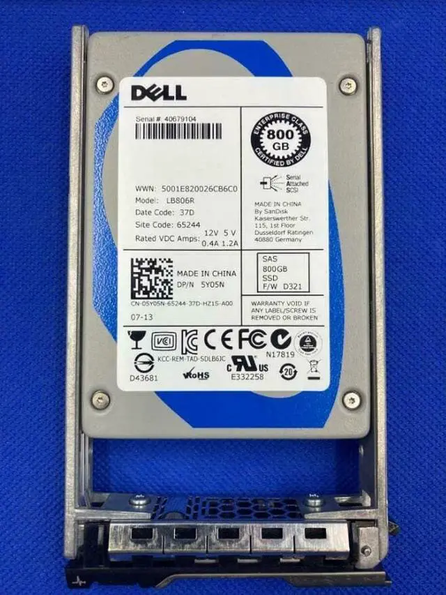 Main image of 5Y05n Dell Sandisk 800Gb Slc 6Gb/S Sas 2.5" Solid State Drive 05Y05n Lb806r