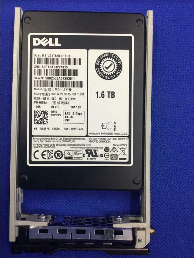Main image of W5pp5 Dell Pm1635a 1.6Tb 12Gbps Sas Mix Use Tlc 2.5 Ssd Mz-Ils1t6b 0W5pp5