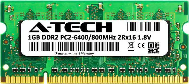 Alt view image 2 of 2 - 1GB DDR2 PC2-6400 SODIMM Replacement for Micron MT8HTF12864HDZ-800H1 Memory RAM
