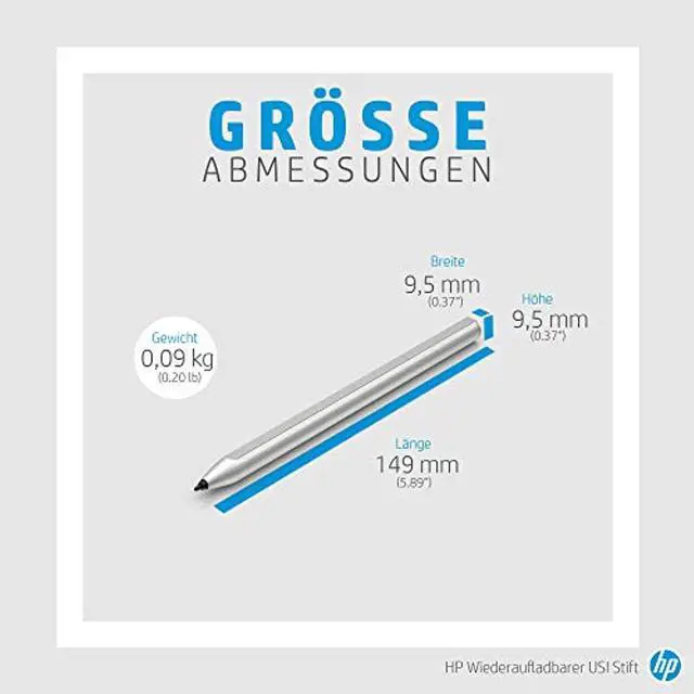 Alt view image 4 of 6 - Hp Rechargeable Universal Active Stylus Pen, 1.6Mm Fine Tip, Usi Certified For Touchscreen Tablets & Chromebooks  2 Pen Tips Included (8Nn78aa)