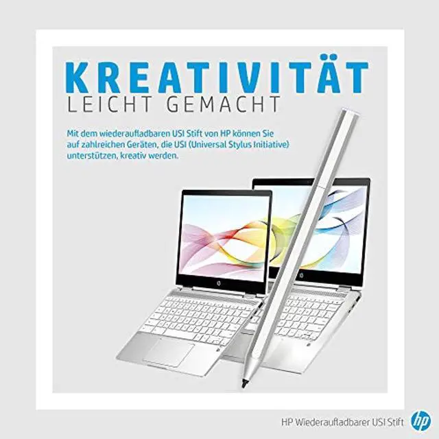 Alt view image 2 of 6 - Hp Rechargeable Universal Active Stylus Pen, 1.6Mm Fine Tip, Usi Certified For Touchscreen Tablets & Chromebooks  2 Pen Tips Included (8Nn78aa)